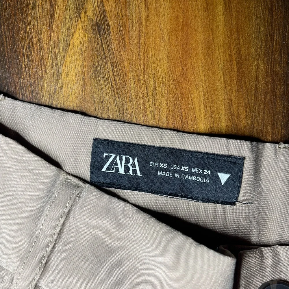 Zara Taupe Wide-Leg Pants